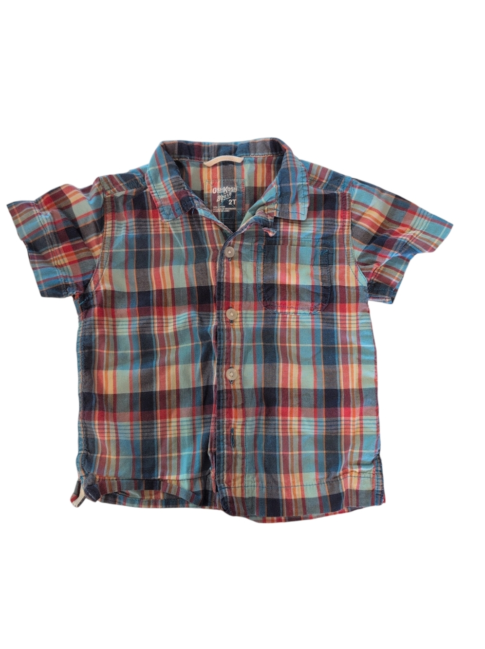 🍁2/$7🍁OSHKOSH Multicolor Plaid Button Down Shirt